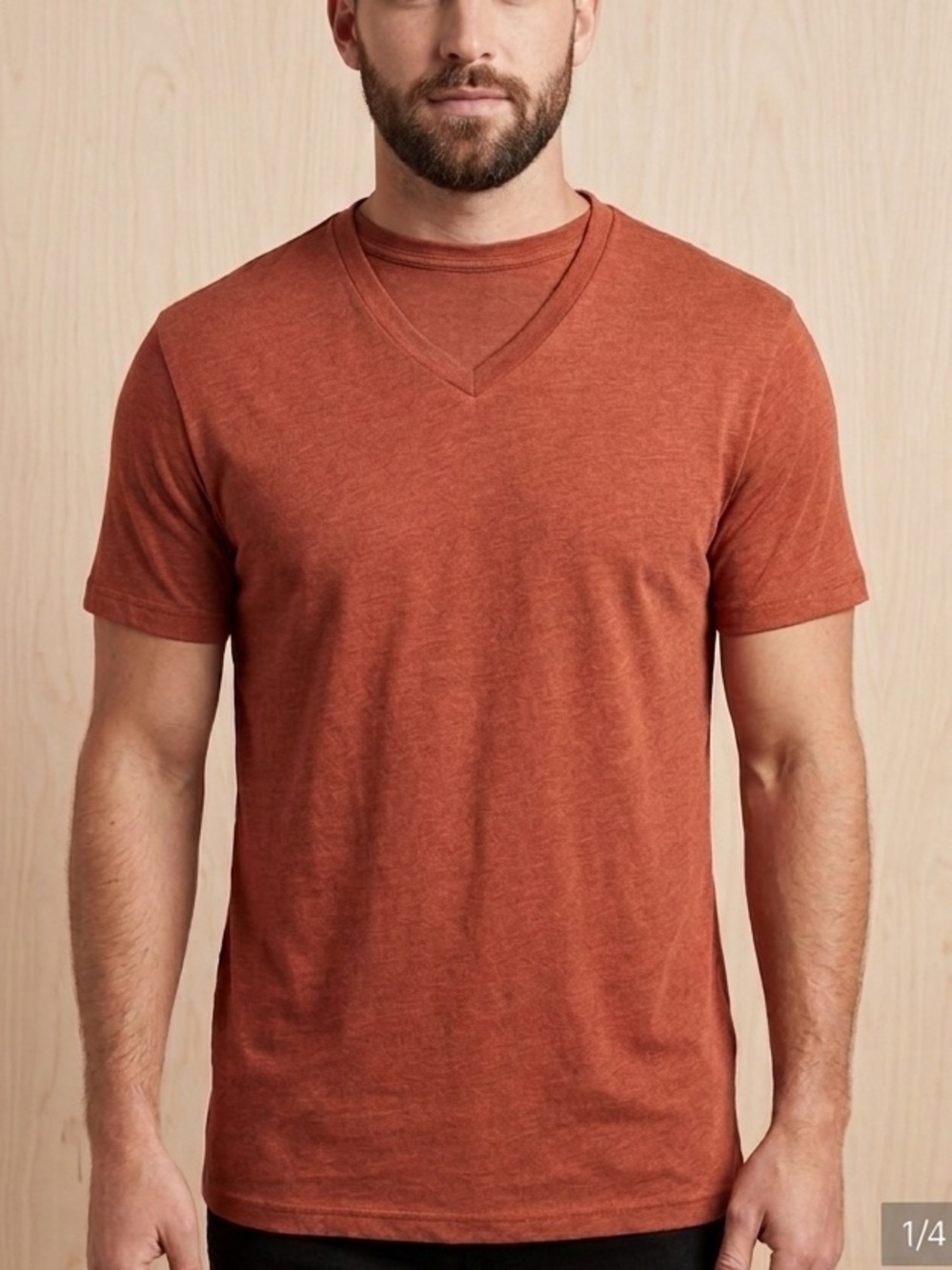 American Rag Men's Heathered Red V-Neck T-shirt Size L